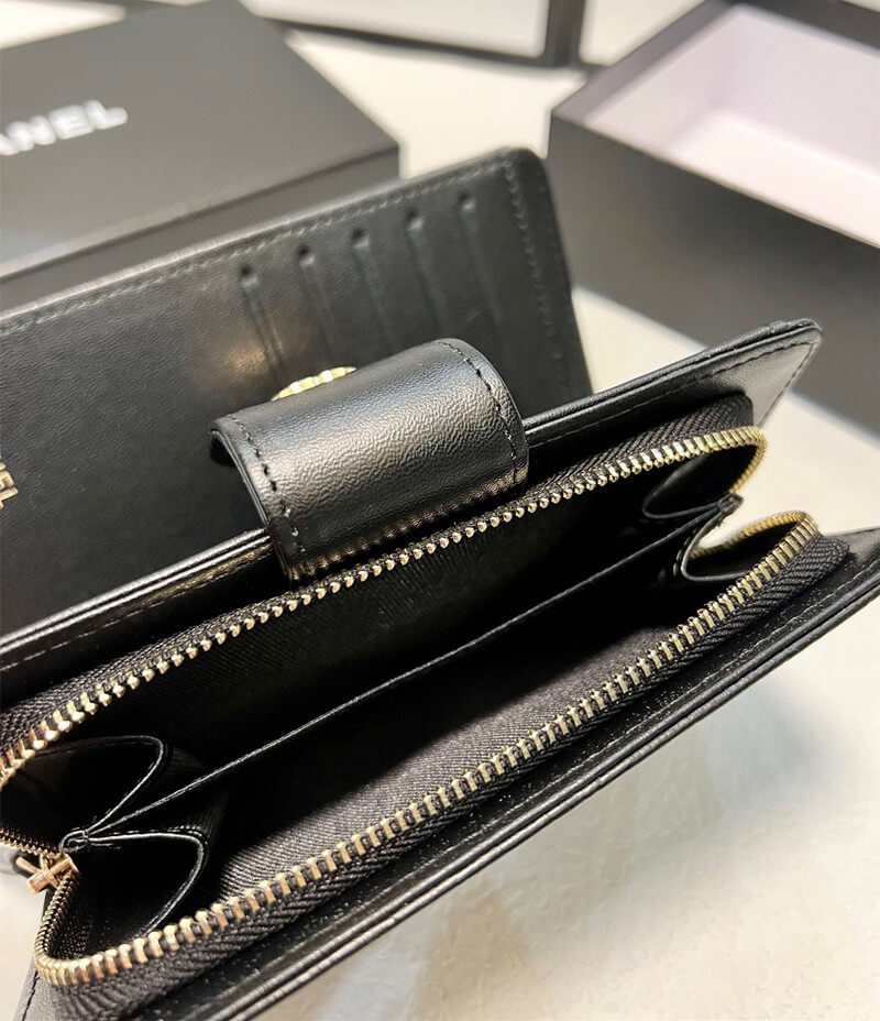 シャネル レディース 財布 カメリア 二 つ折り 財布 ブランド chanel 