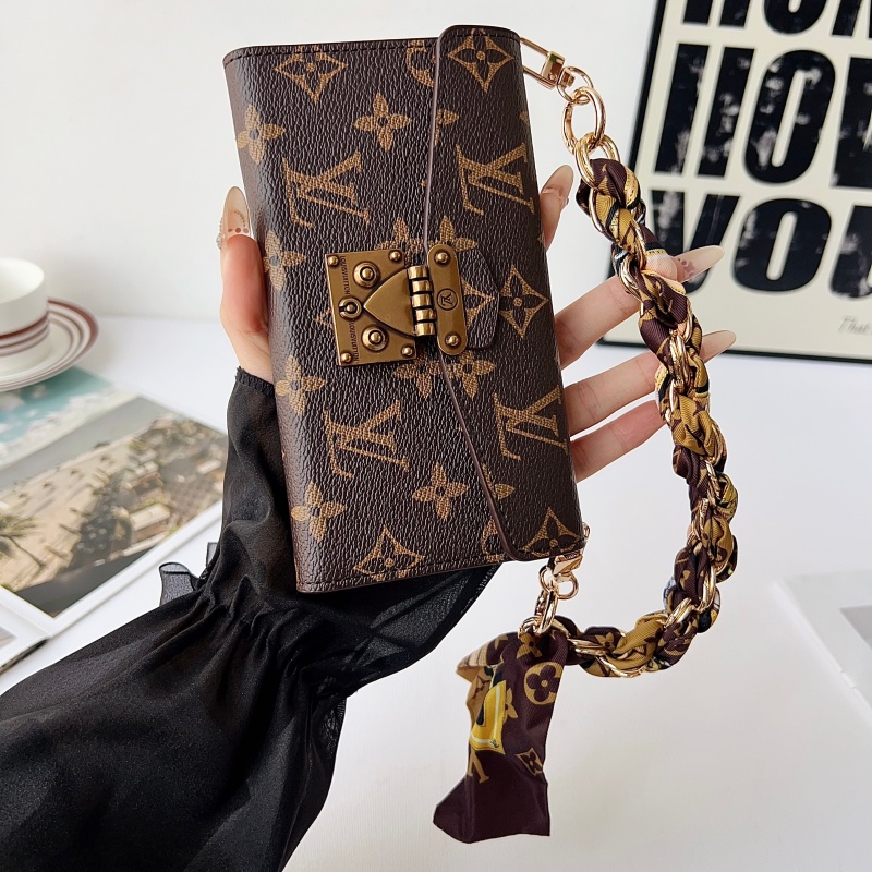 ハイブランド 手帳型 iphoneケース 三つ折り ルイヴィトン iphone17/17pro ケース 手帳型 gucci iphone16pro/15pro ケース チェーン付き ブランド カード収納 大人 スマホケース 高級 - 画像 (5)