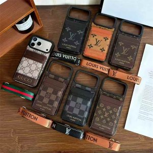 カード収納 iphoneケース ハイブランド iphone17pro/17promaxケース ルイヴィトン iphone16/16proケース ミラー付き gucci パロディ iphone15/14 ケース スマホショルダー ハイブランド 人気